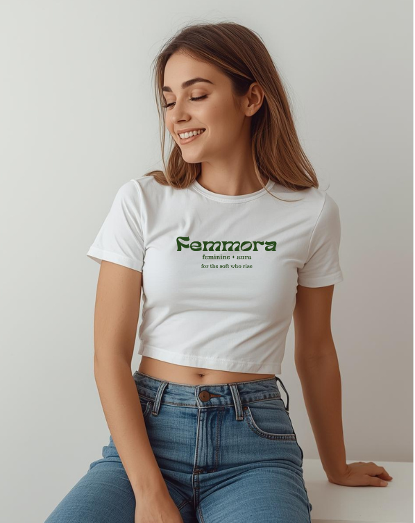 Femmora | Feminine Aura Crop Baby Tee