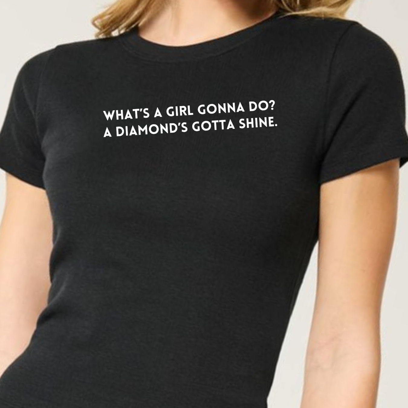 A Diamond's Gotta Shine | Bold Confidence Aesthetic Crop Tee
