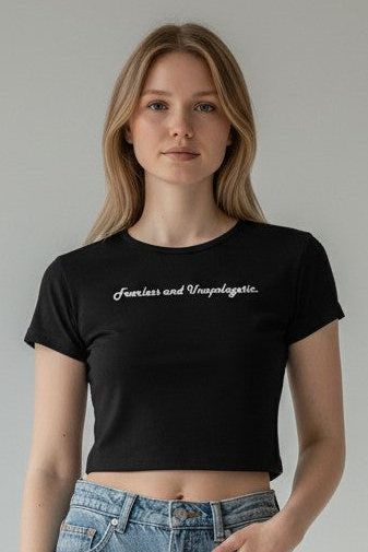 Fearless & Unapologetic | Empowering Graphic Crop Tee