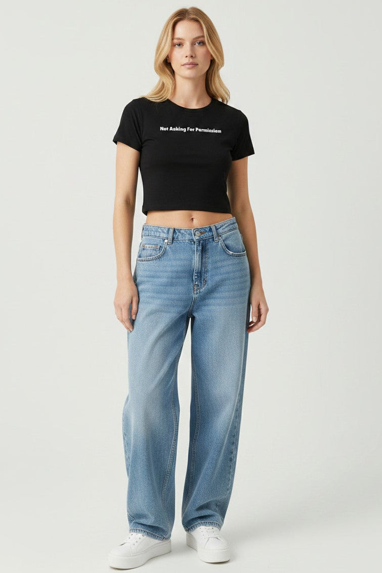 Not Asking For Permission | Bold Statement Graphic Crop Tee